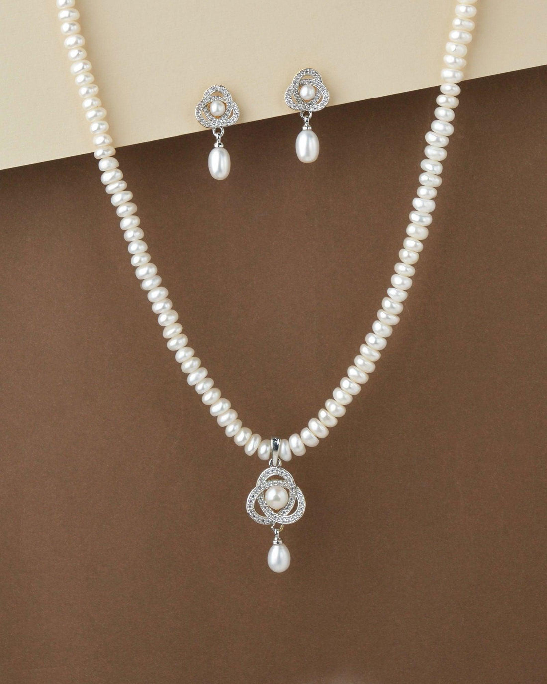 Elegant Real Pearl Necklace Set S23558 - Chandrani Pearls