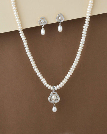 Elegant Real Pearl Necklace Set S23558 - Chandrani Pearls
