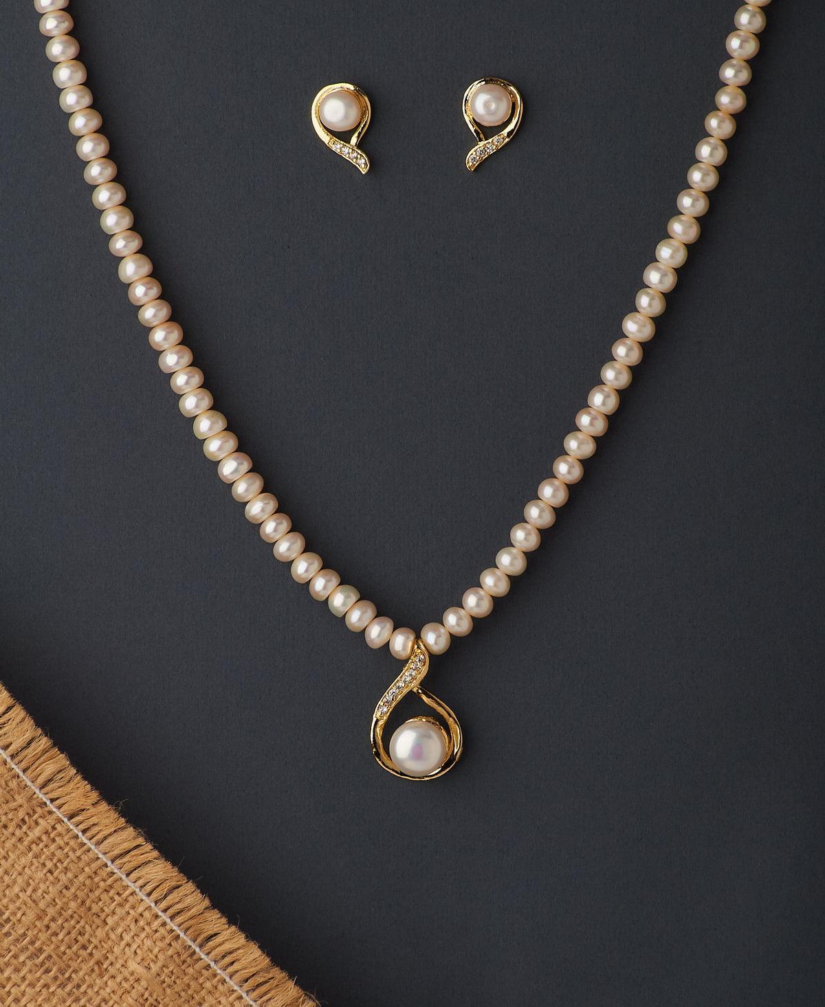 Elegant Real Pearl Pendant Set - Chandrani Pearls