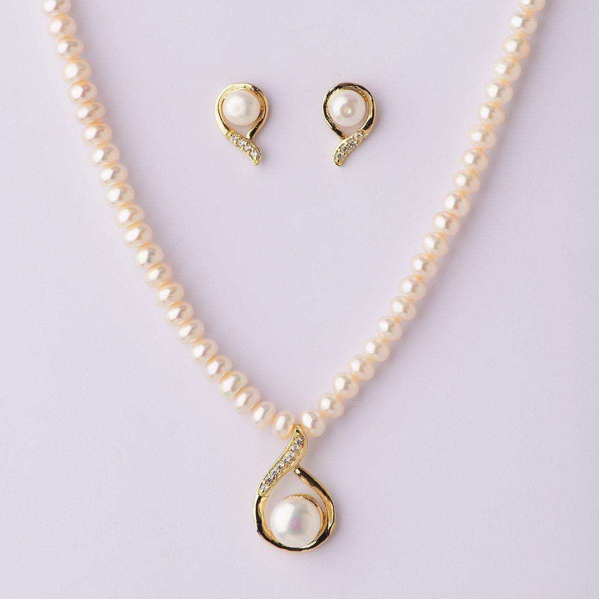 Elegant Real Pearl Pendant Set - Chandrani Pearls