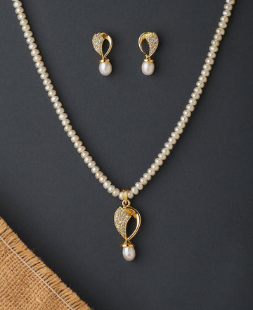 Elegant Real Pearl Pendant Set - Chandrani Pearls