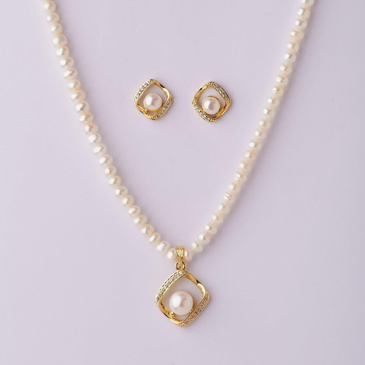 Elegant Real Pearl Pendant Set - Chandrani Pearls