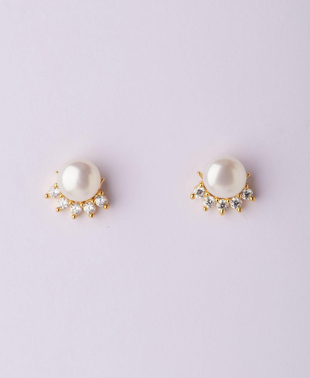 Elegant Real Pearl Stud Earring - Chandrani Pearls