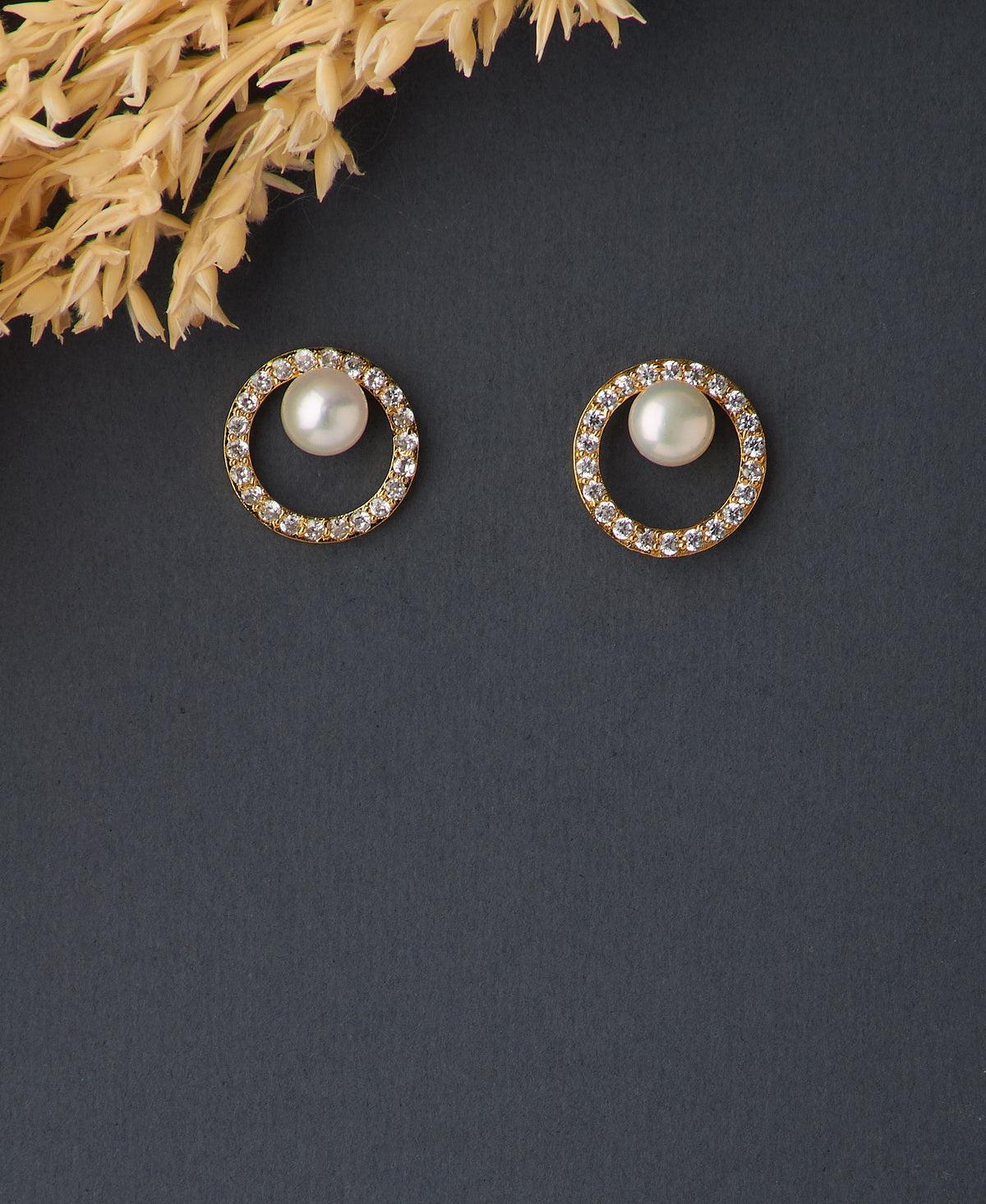 Elegant Real Pearl Stud Earring - Chandrani Pearls