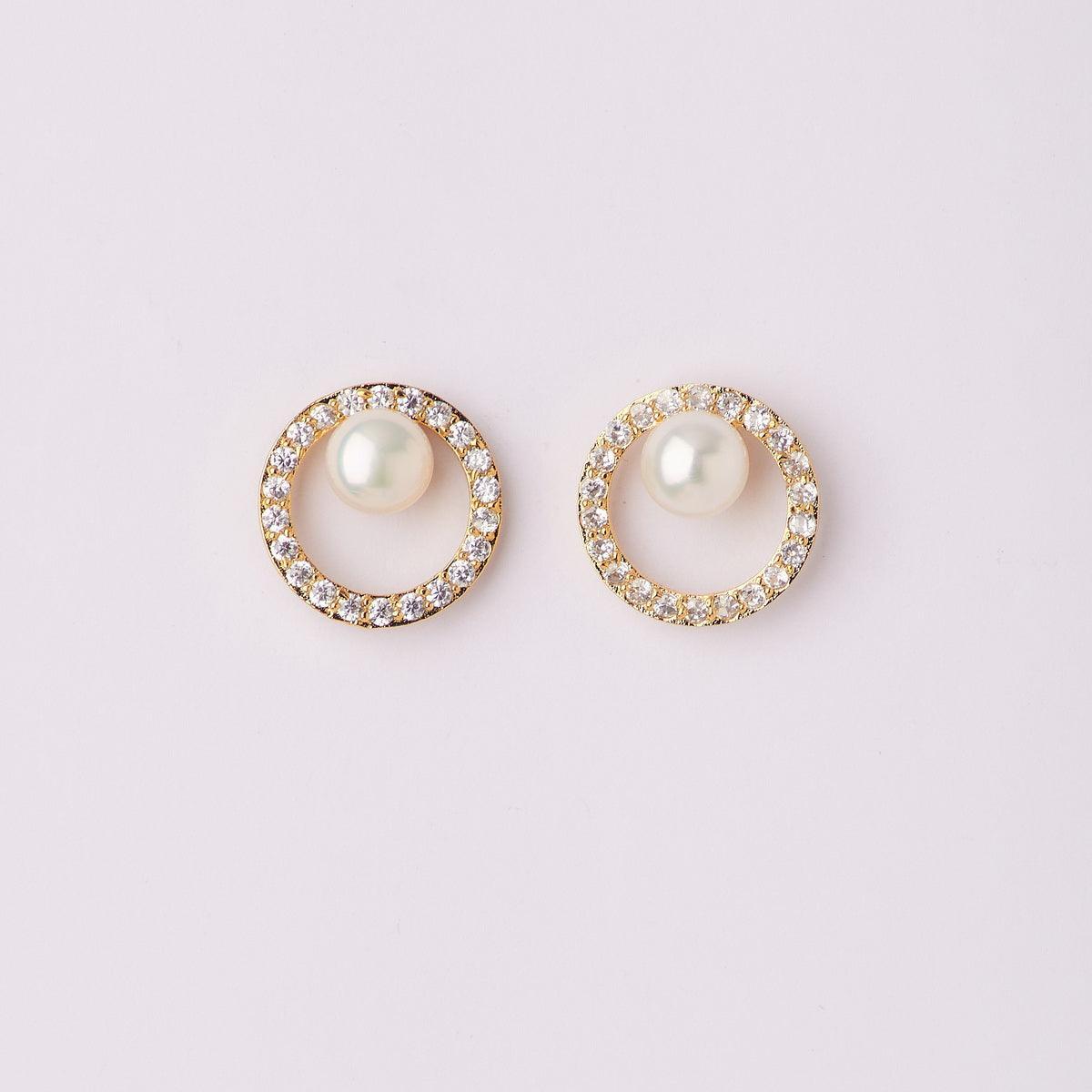 Elegant Real Pearl Stud Earring - Chandrani Pearls