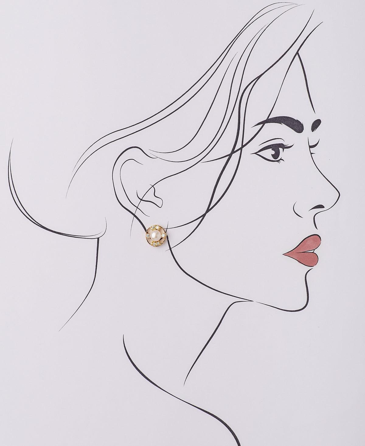 Elegant Real Pearl Stud Earring - Chandrani Pearls