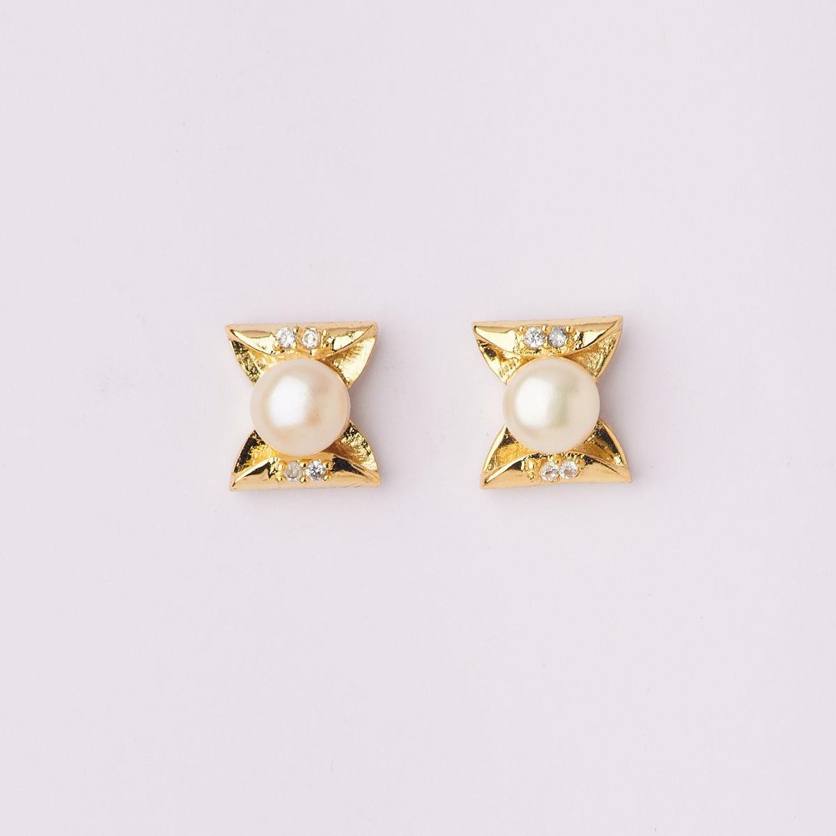 Elegant Real Pearl Stud Earring - Chandrani Pearls
