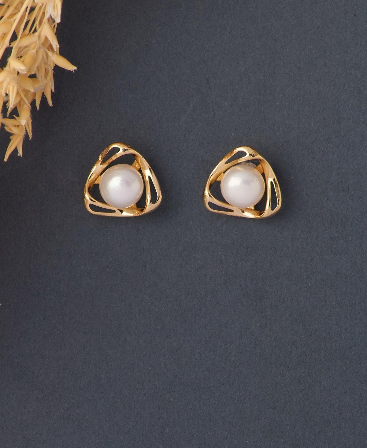 Elegant Real Pearl Stud Earring - Chandrani Pearls