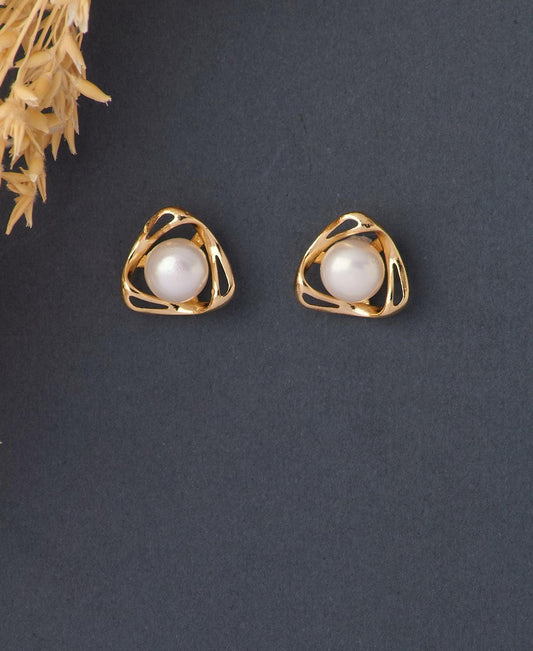 Elegant Real Pearl Stud Earring - Chandrani Pearls