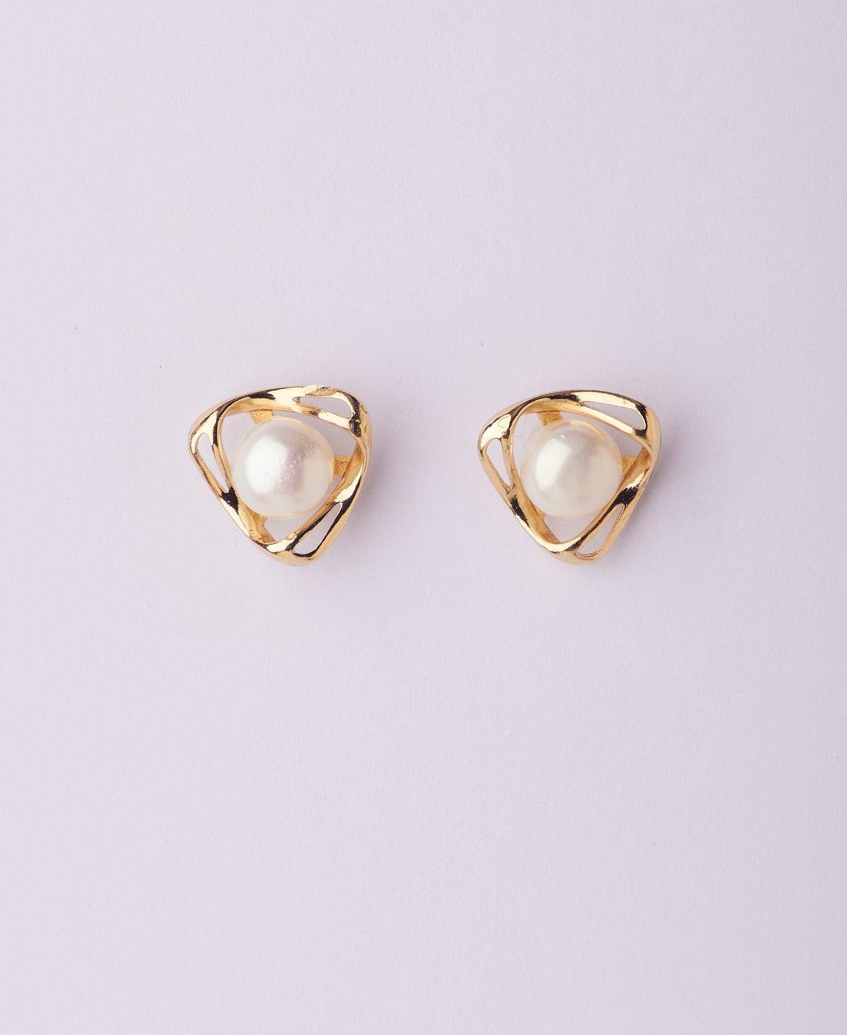Elegant Real Pearl Stud Earring - Chandrani Pearls