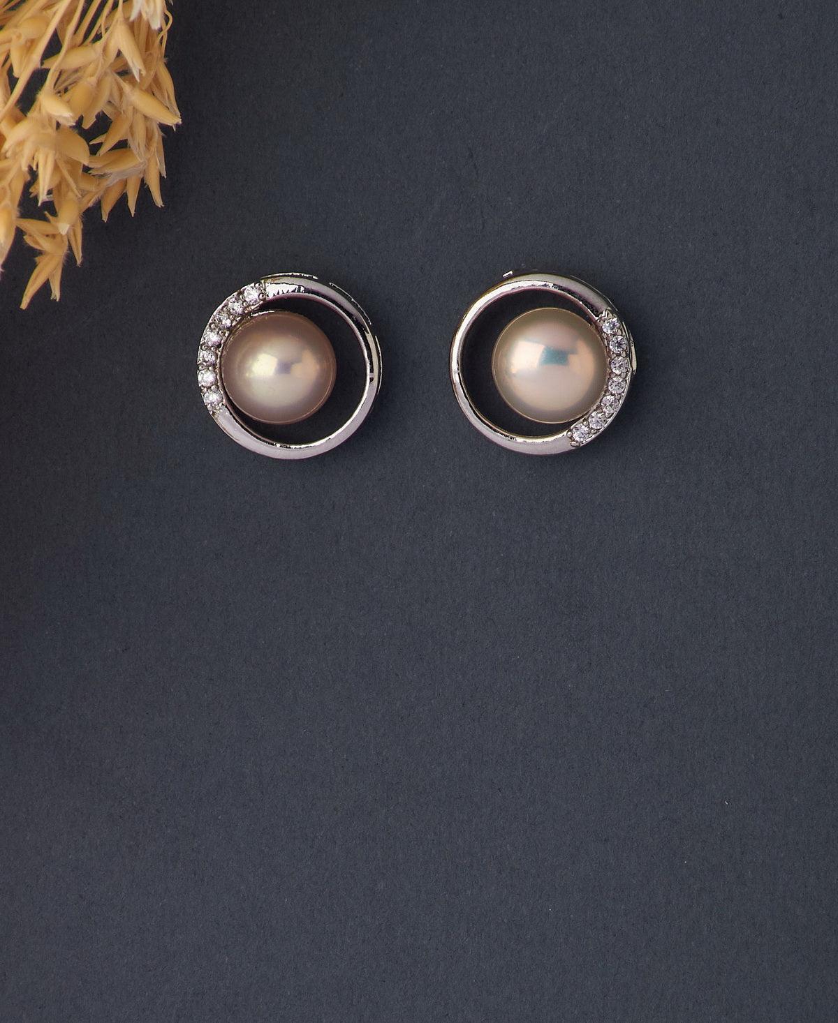 Elegant Real Pearl Stud Earring - Chandrani Pearls