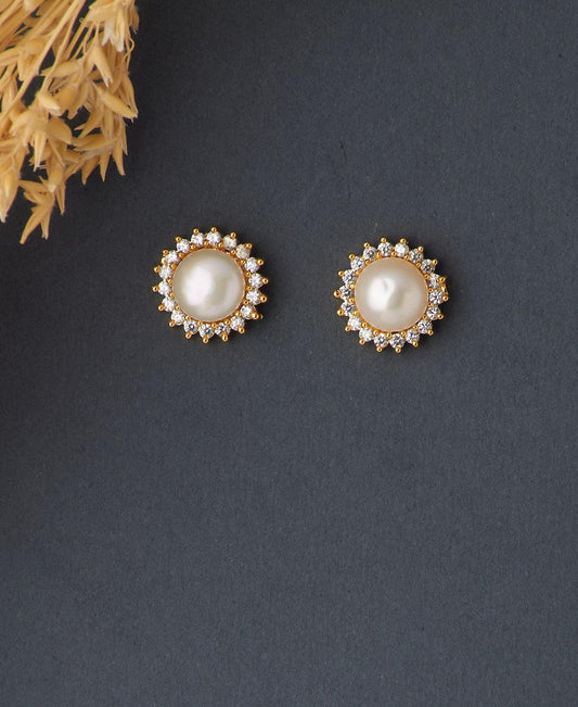 Elegant Real Pearl Stud Earring - Chandrani Pearls