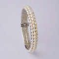 Elegant Rhodium White Pearl Bangle - Chandrani Pearls