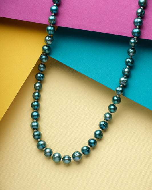 Elegant Sea Green Pearl Necklace - Chandrani Pearls