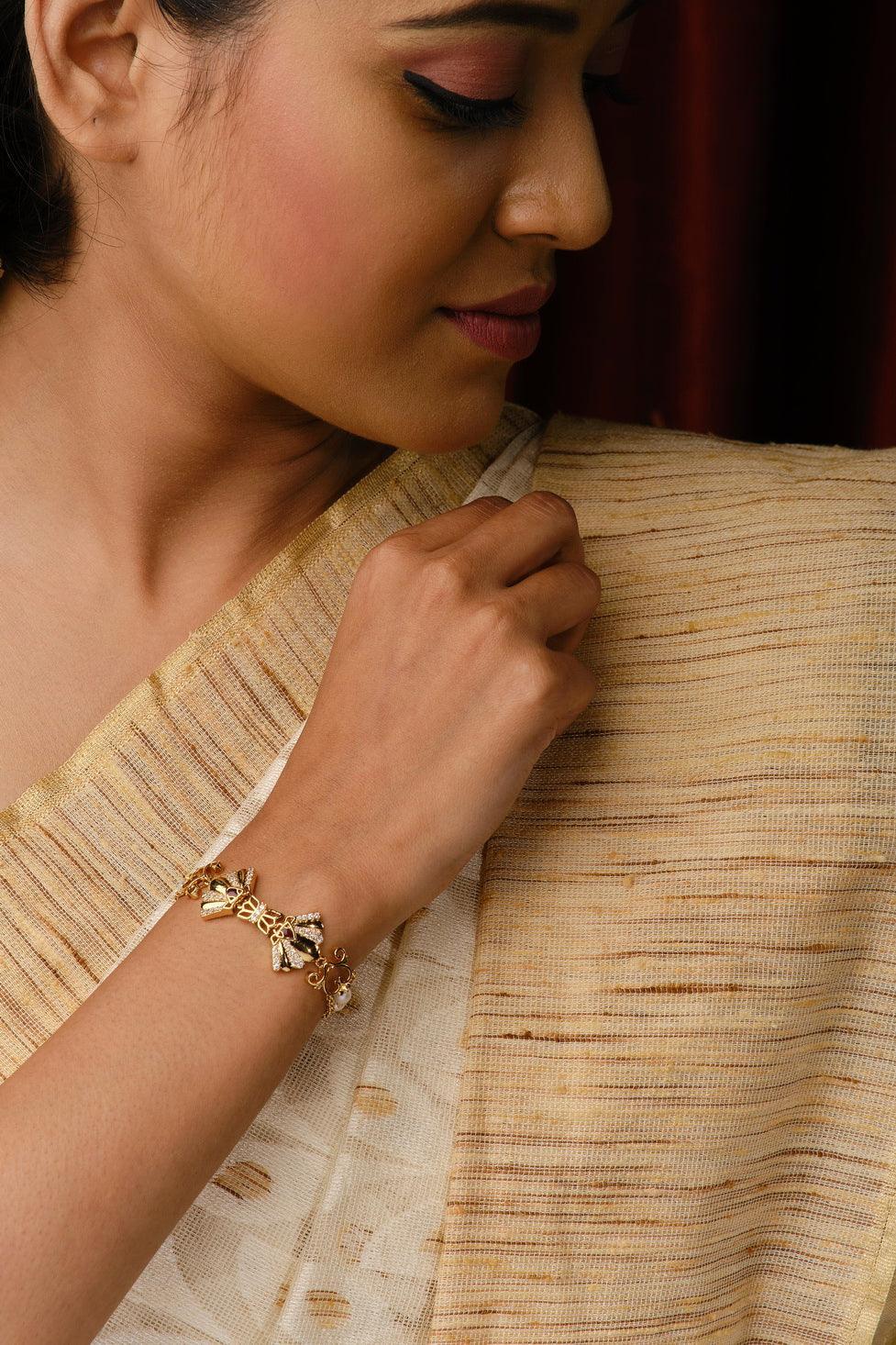 Elegant Shine AD Stone Bracelet - Chandrani Pearls