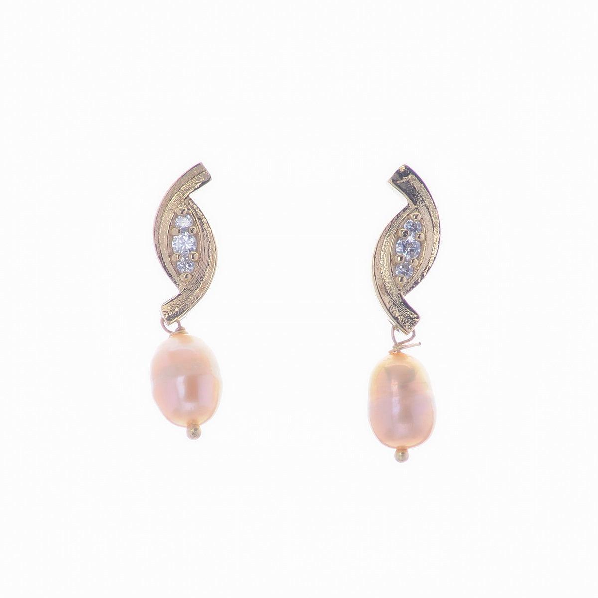 Elegant Stone Studded Pearl Earring - Chandrani Pearls