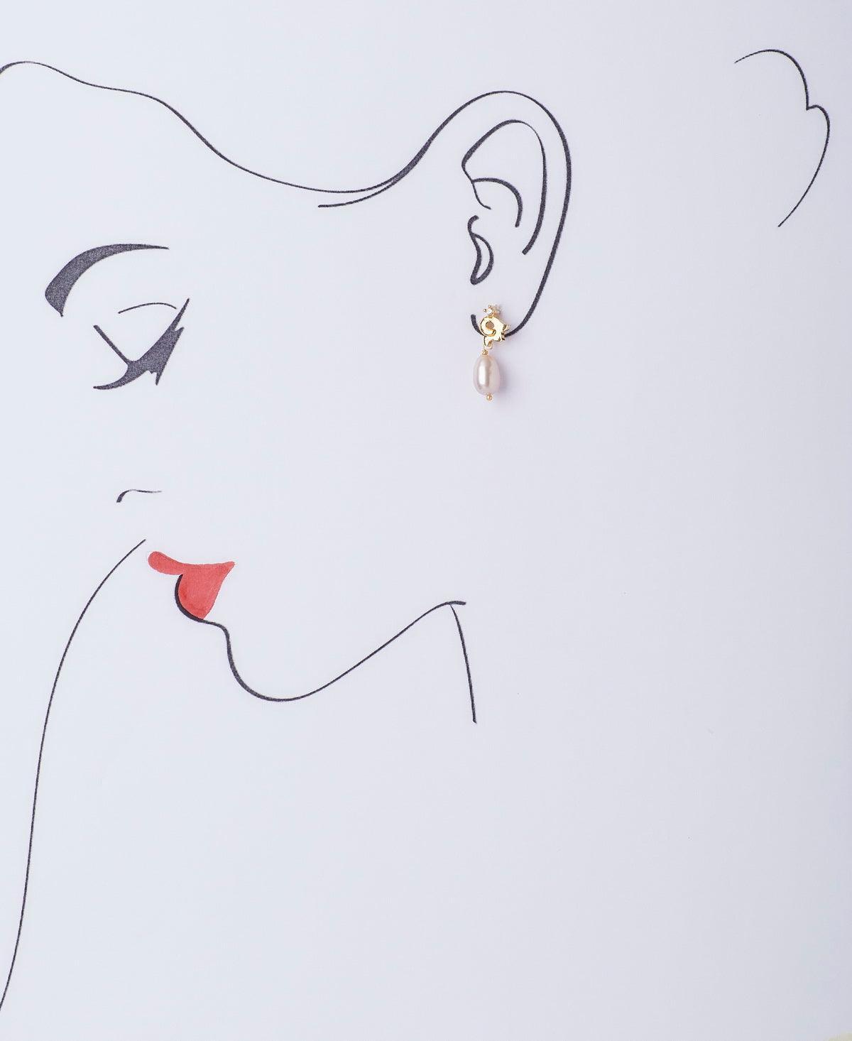 Elegant Stone Studded Pearl Earring - Chandrani Pearls