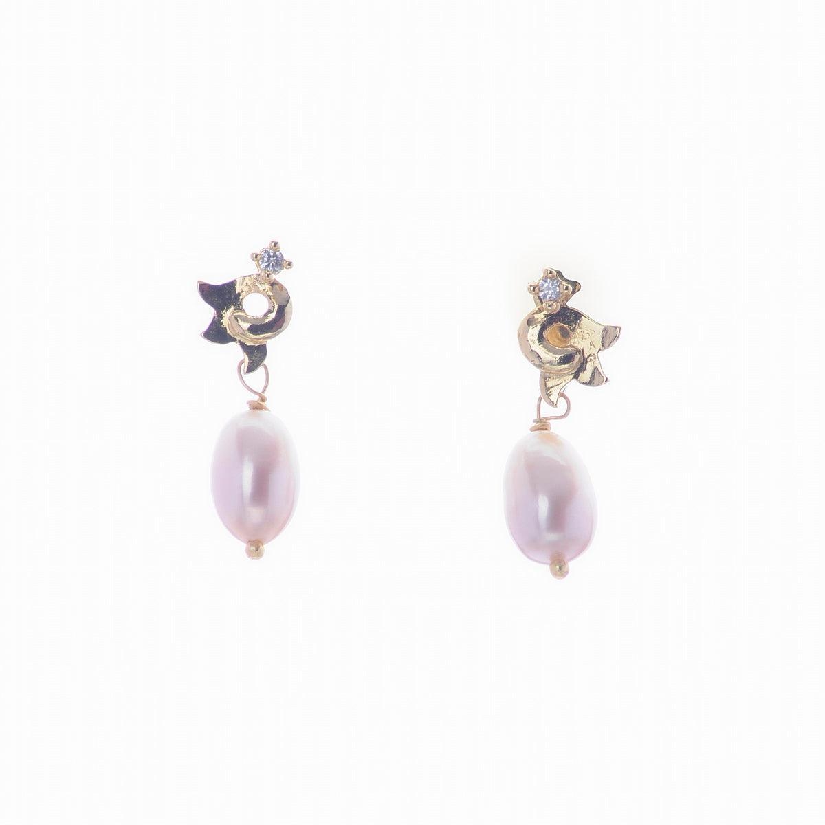 Elegant Stone Studded Pearl Earring - Chandrani Pearls