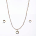 Elegant Stone Studded Pearl Necklace Set - Chandrani Pearls