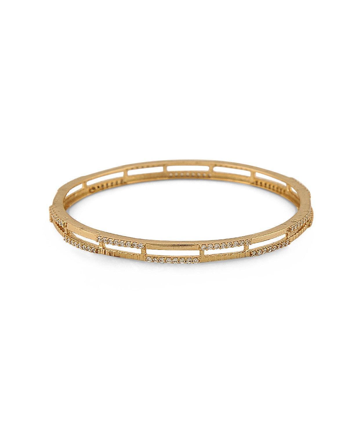 Elegant Stone Studded Silver Bangle - Chandrani Pearls