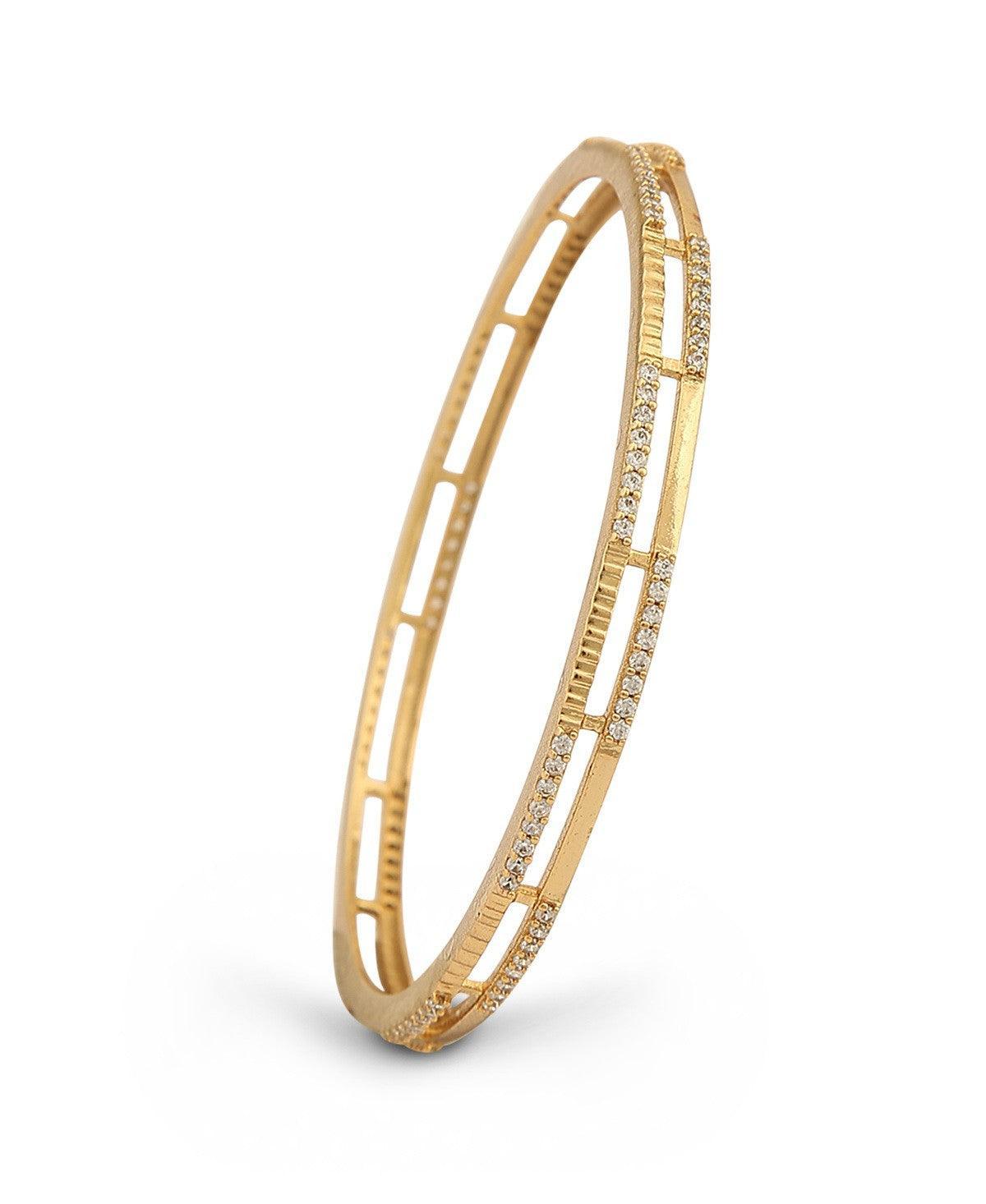 Elegant Stone Studded Silver Bangle - Chandrani Pearls