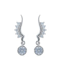 Elegant Stone Studded Silver Earring - Chandrani Pearls