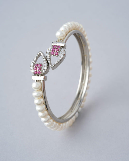 Elegant White Pearl Bangle - Chandrani Pearls