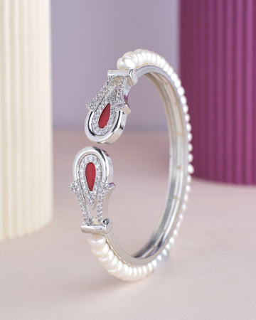 Elegant White Pearl Bangle - Chandrani Pearls