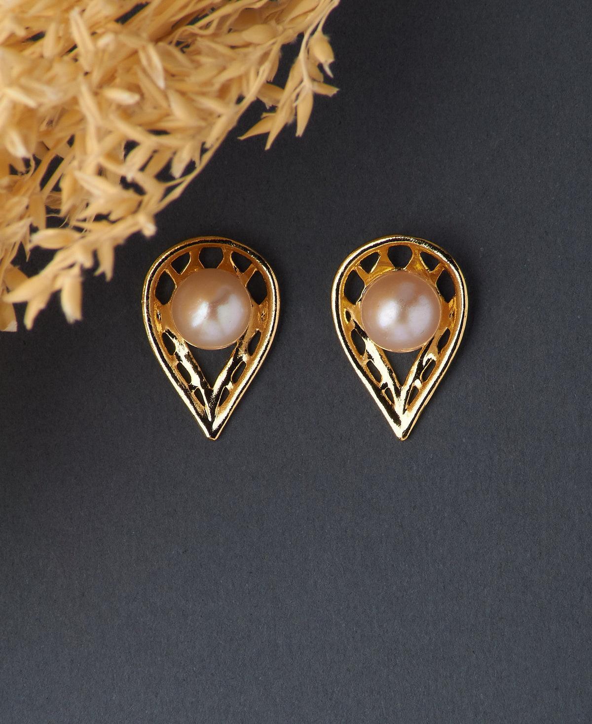 Elegant White Pearl Stud Earring - Chandrani Pearls