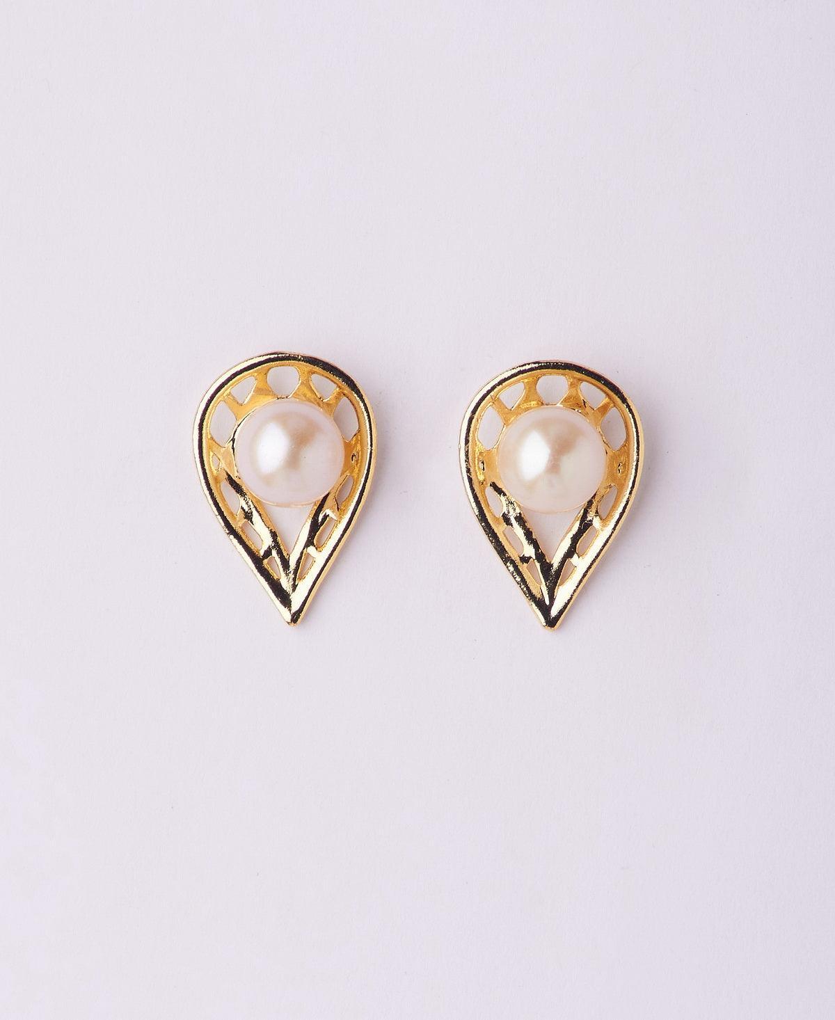 Elegant White Pearl Stud Earring - Chandrani Pearls