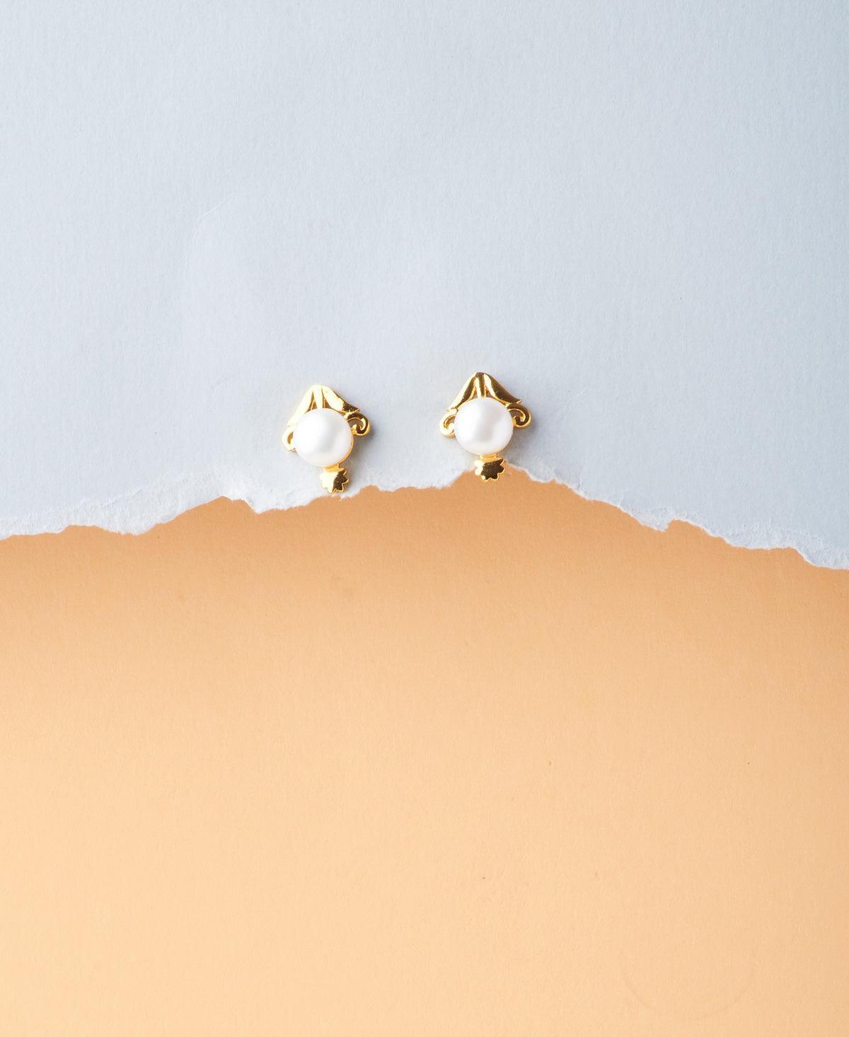 Elegant White Pearl Stud Earrings - Chandrani Pearls