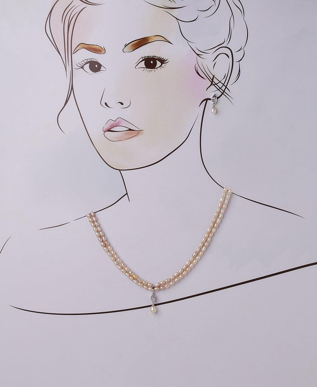 Elegant and Simple Real Pearl Necklace Set - Chandrani Pearls