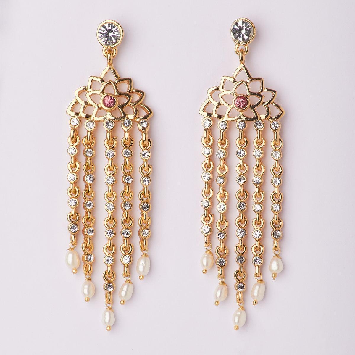 Ethnic Hanging Pearl Jhumka - Chandrani Pearls