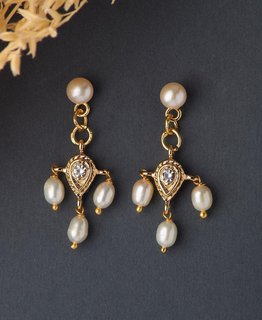 Ethnic Pearl Hanging Earrings - Chandrani Pearls