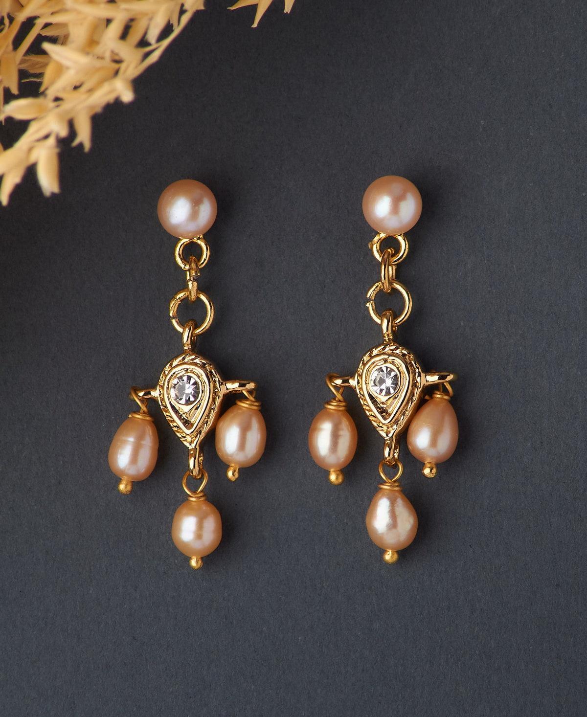 Ethnic Pearl Hanging Earrings - Chandrani Pearls