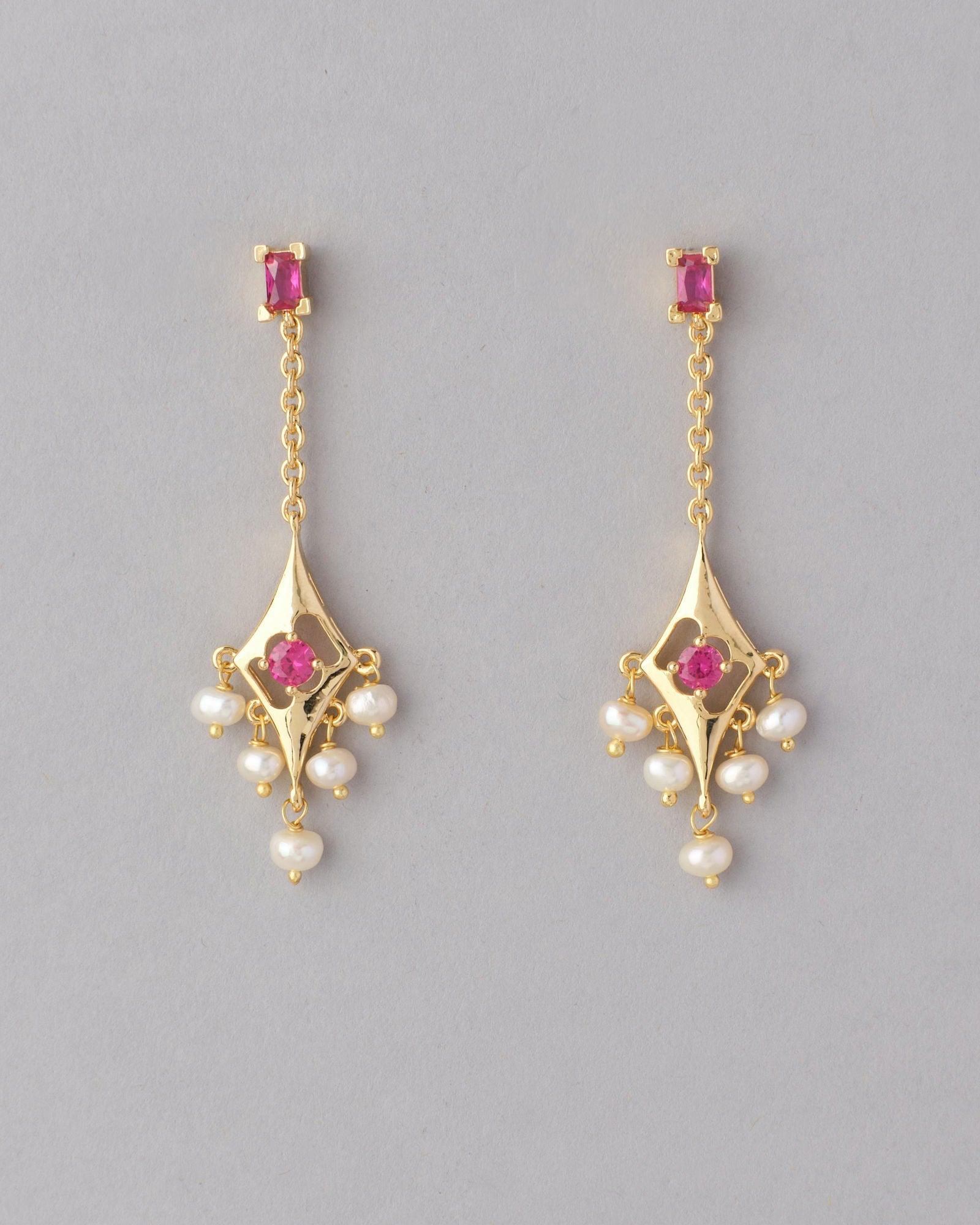 Ethnic Pearl Hanging Jhumkas - Chandrani Pearls