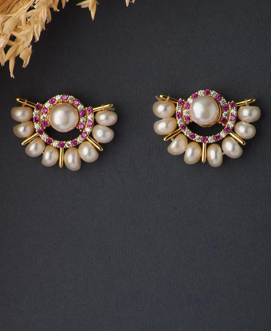 Ethnic Pearl Stud Pearl Earring - Chandrani Pearls