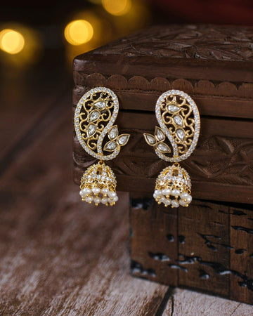 Ethnic Radiance Jhumka - Chandrani Pearls