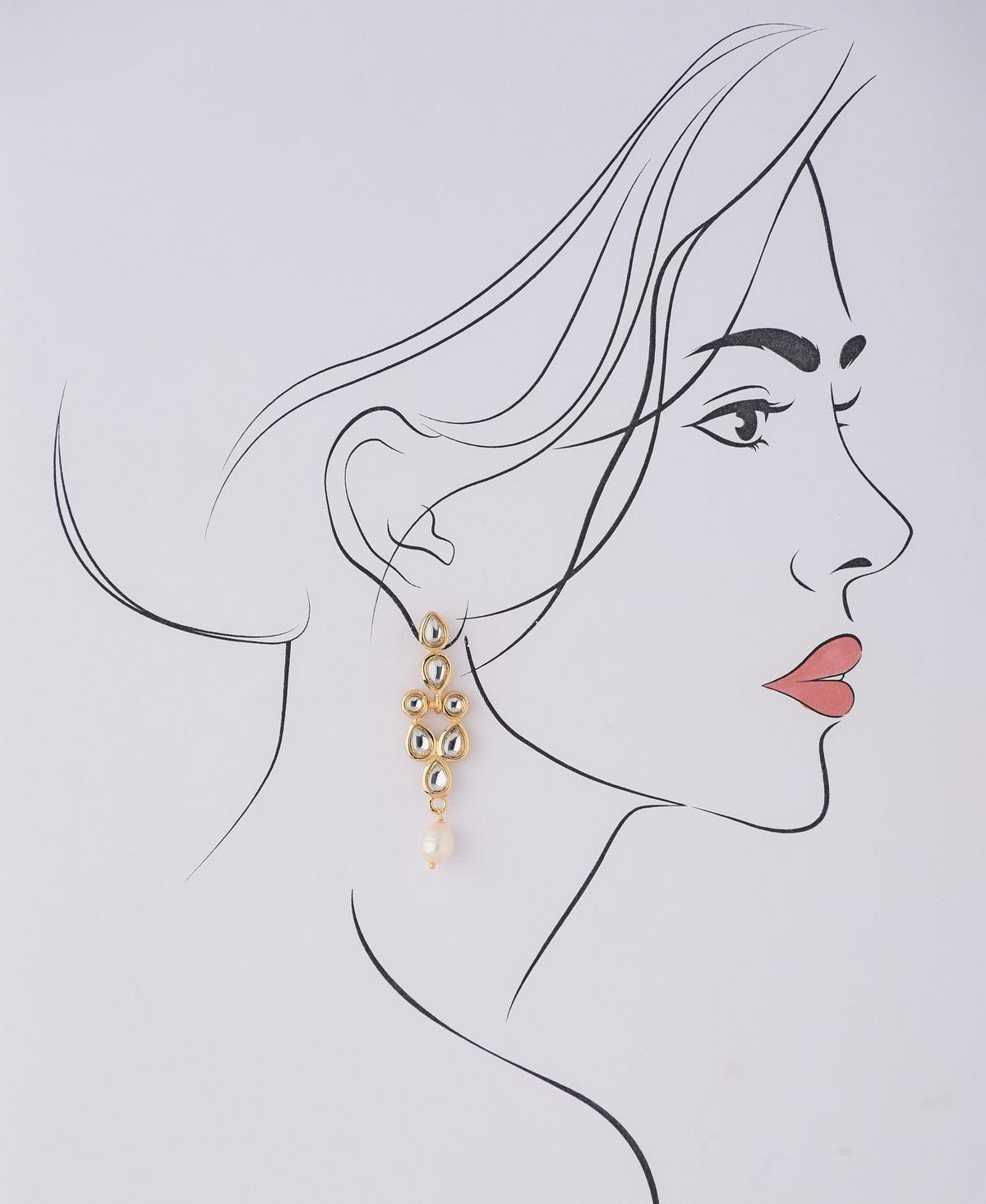 Ethnic Real Pearl Hanging Earring - Chandrani Pearls