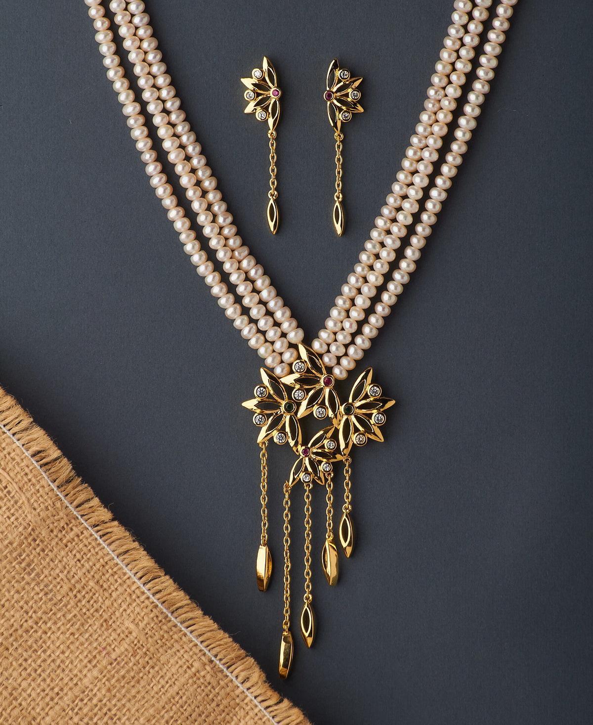 Exquisite Real Pearl Necklace Set - Chandrani Pearls