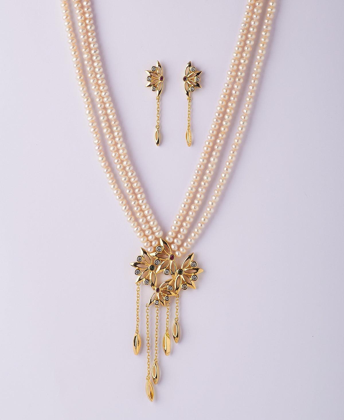 Exquisite Real Pearl Necklace Set - Chandrani Pearls
