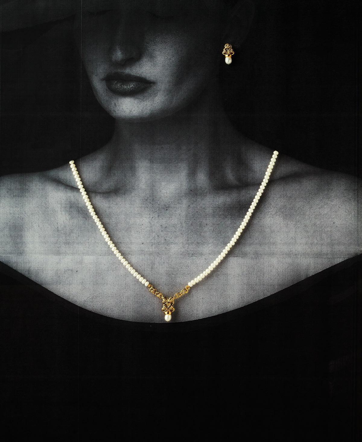 Exquisite Real Pearl Necklace Set - Chandrani Pearls