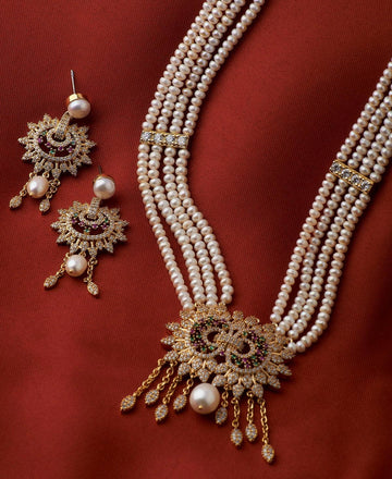 Exquisite Real Pearl Necklace Set - Chandrani Pearls