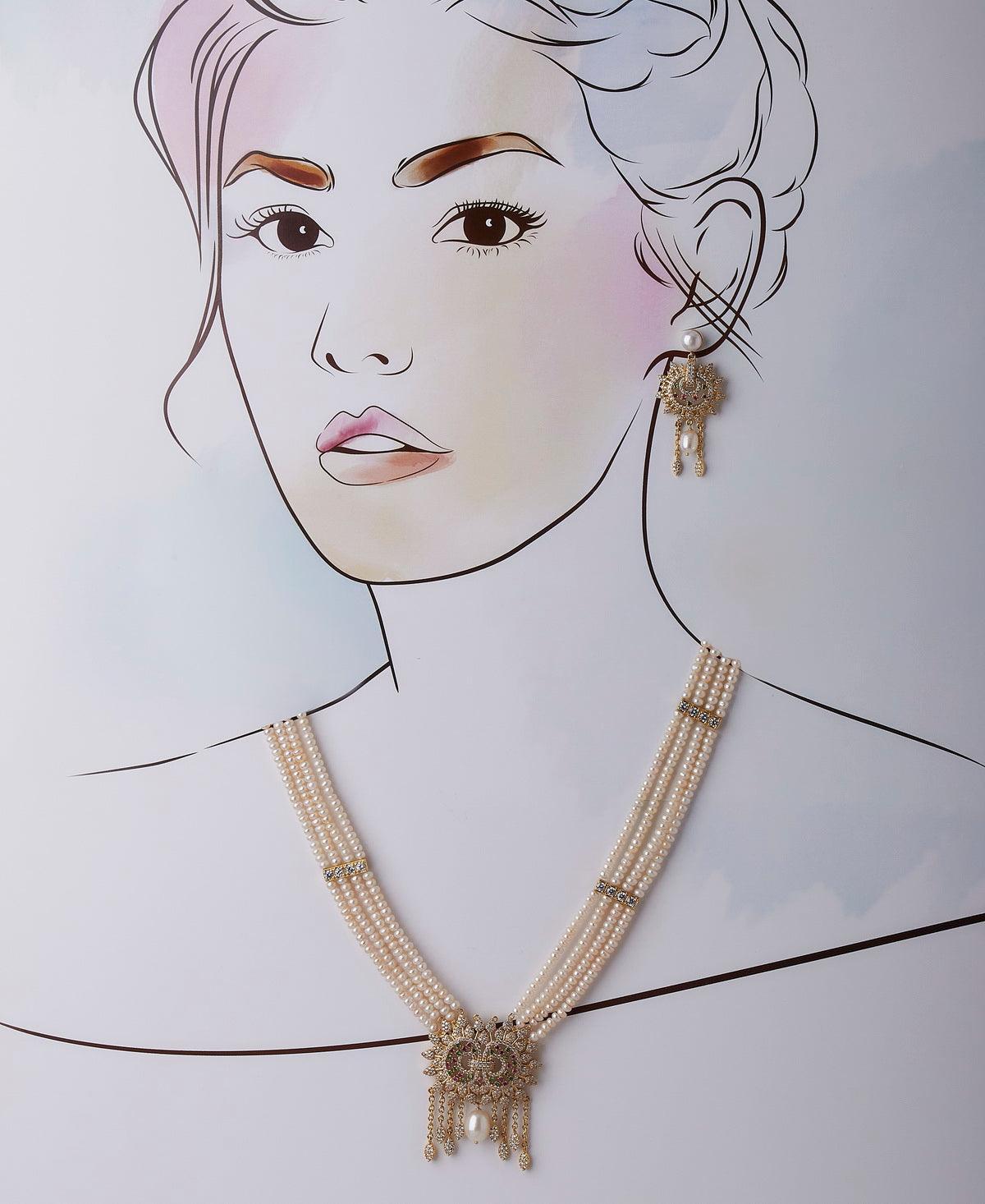 Exquisite Real Pearl Necklace Set - Chandrani Pearls
