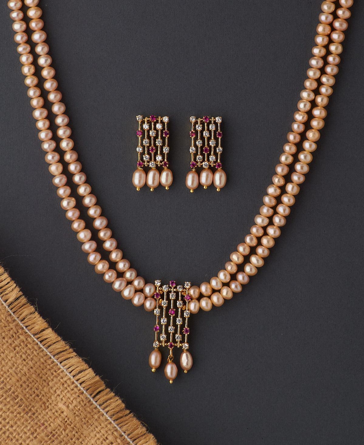 Exquisite Real Pearl Necklace Set - Chandrani Pearls