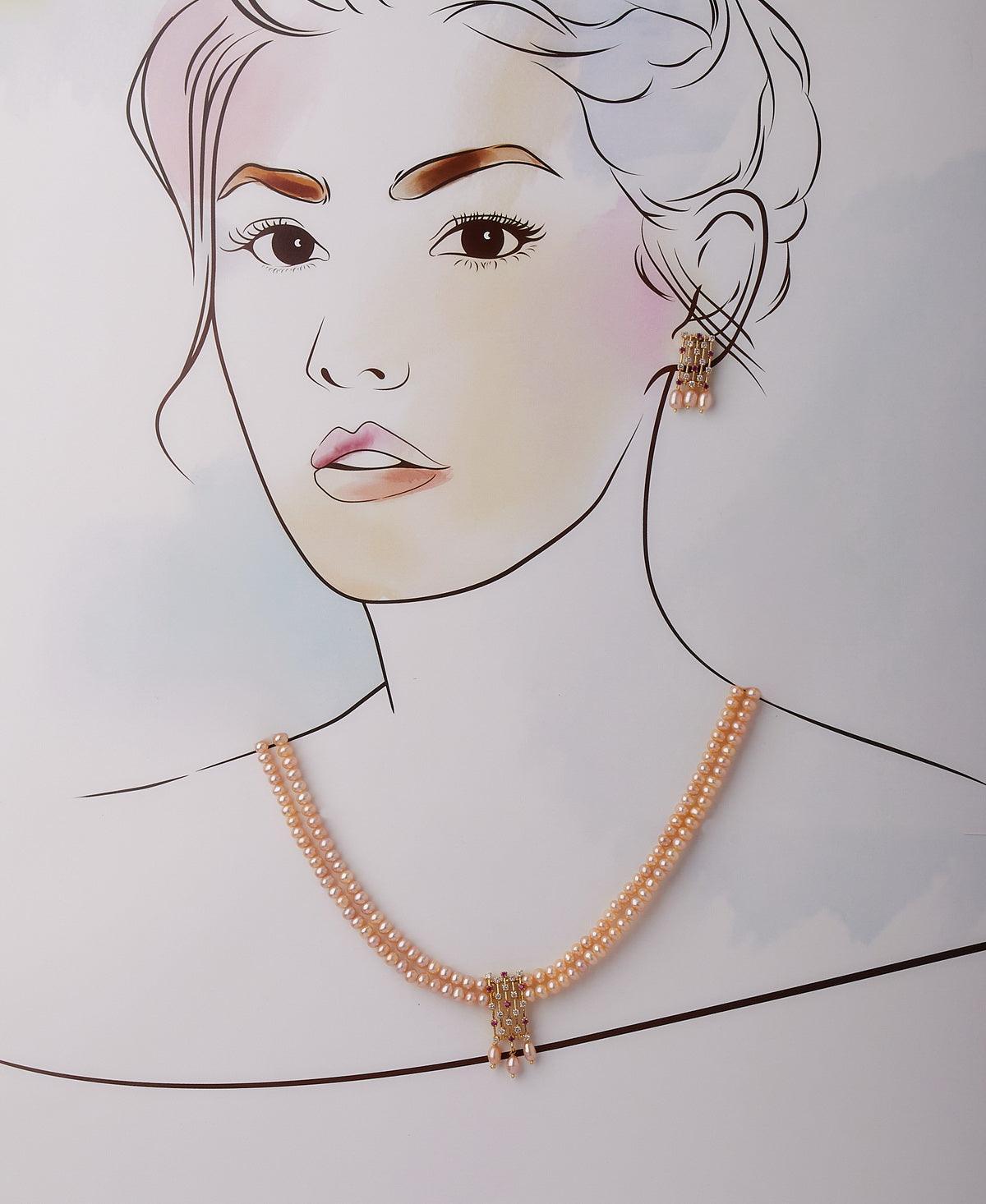 Exquisite Real Pearl Necklace Set - Chandrani Pearls