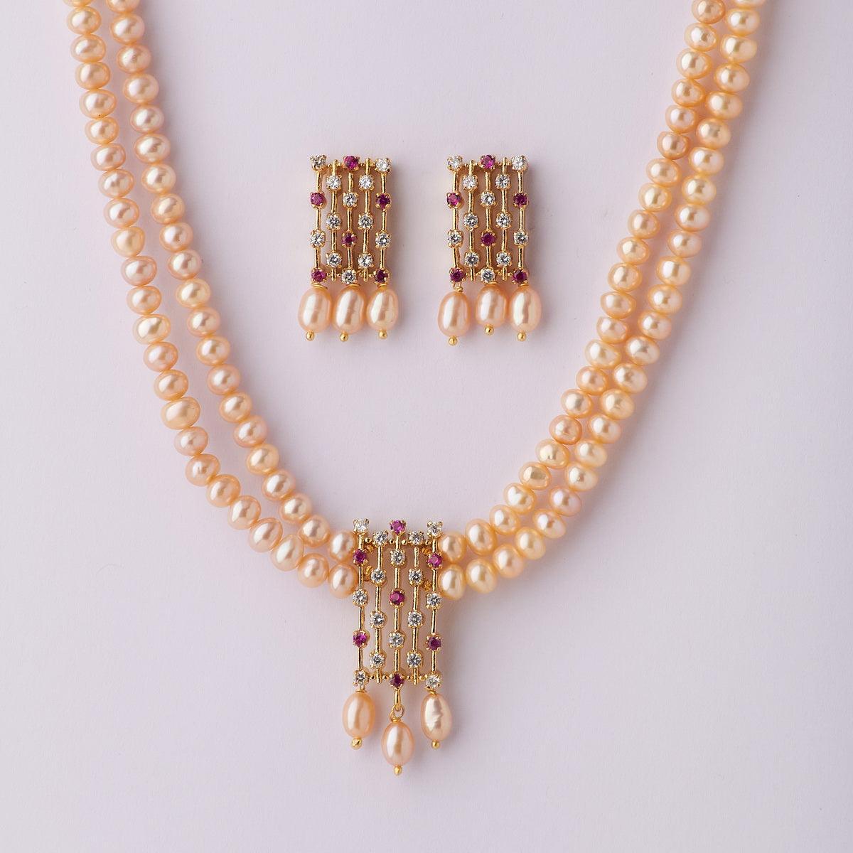 Exquisite Real Pearl Necklace Set - Chandrani Pearls