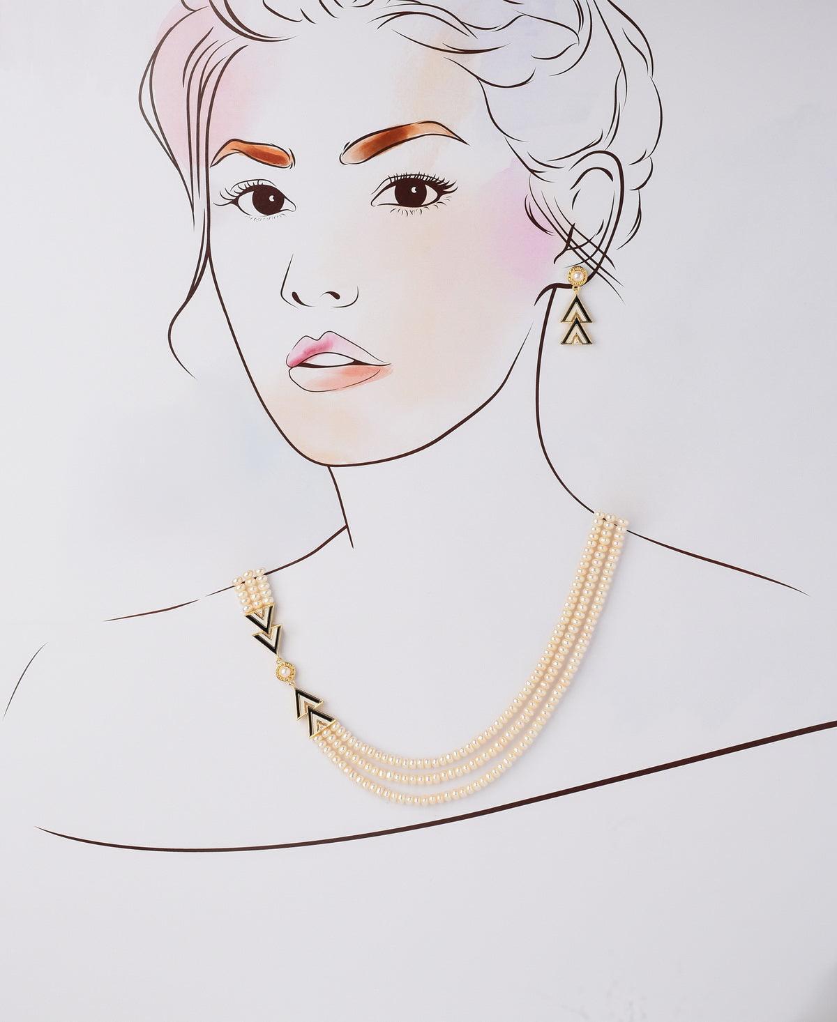 Exquisite Real Pearl Necklace Set - Chandrani Pearls