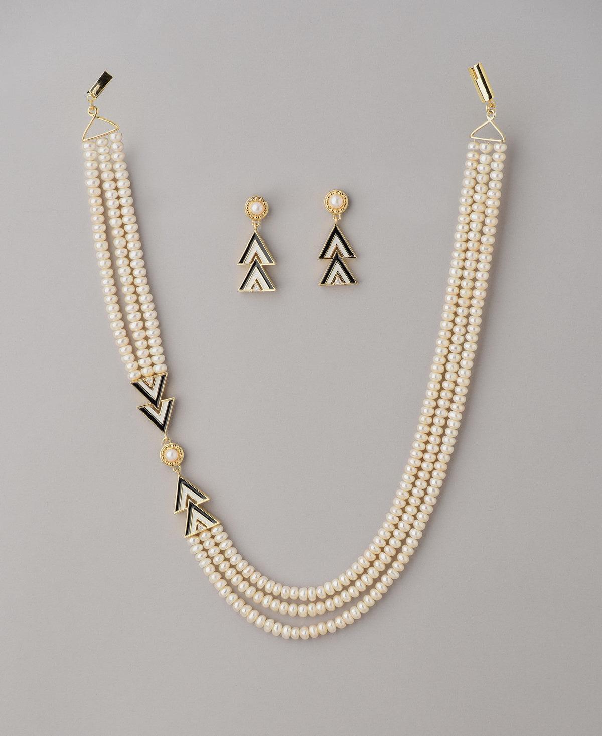 Exquisite Real Pearl Necklace Set - Chandrani Pearls