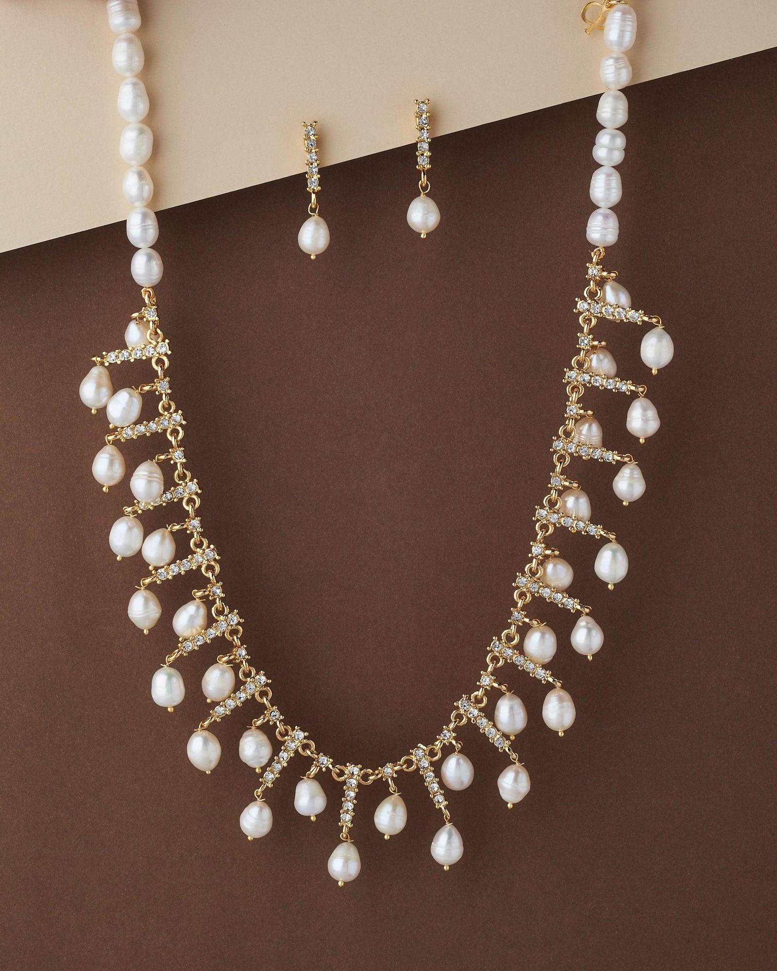 Exquisite Real Pearl Necklace Set - Chandrani Pearls